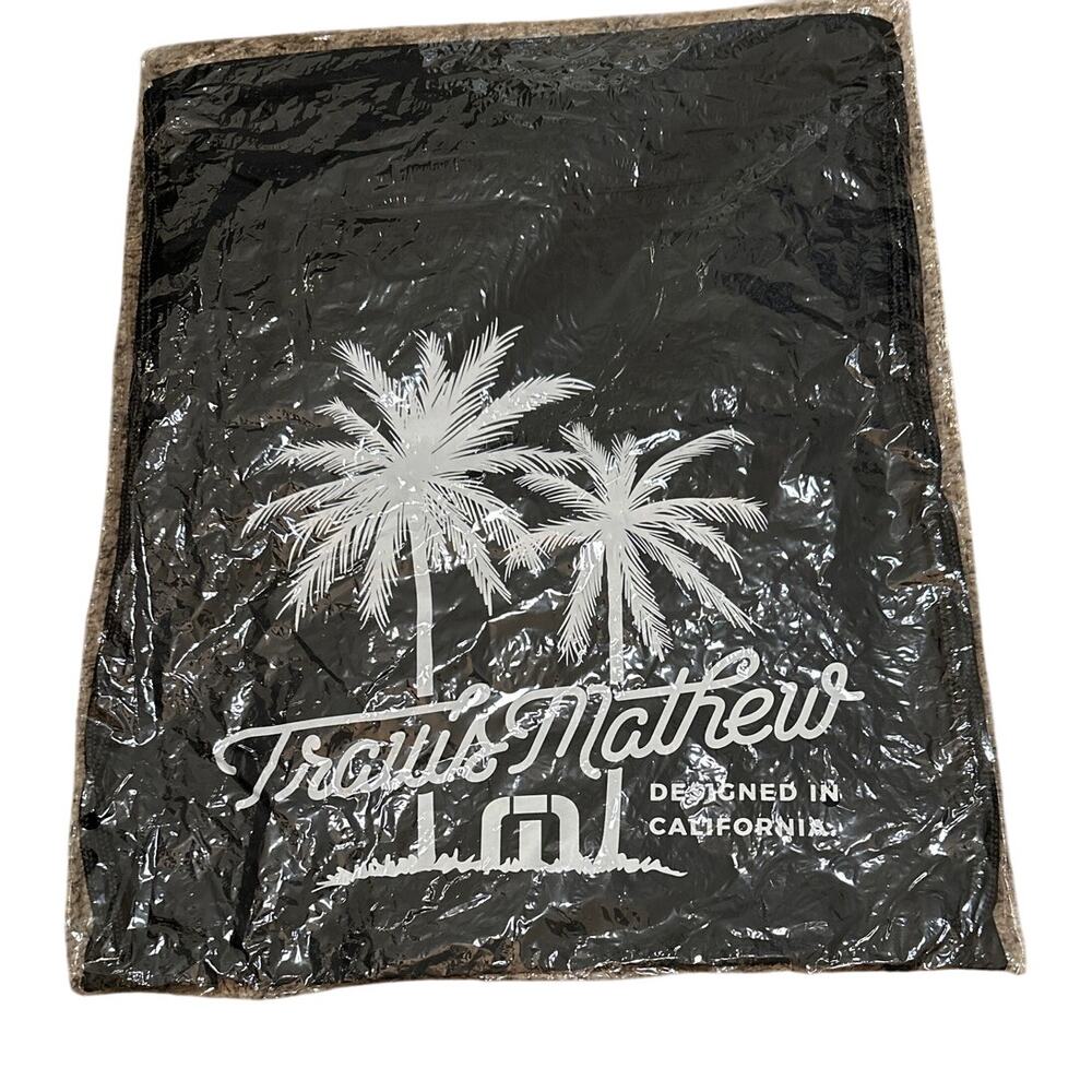 Travis Mathew Drawstring Cinch Bag With Zippered Pocket New 14"x18"